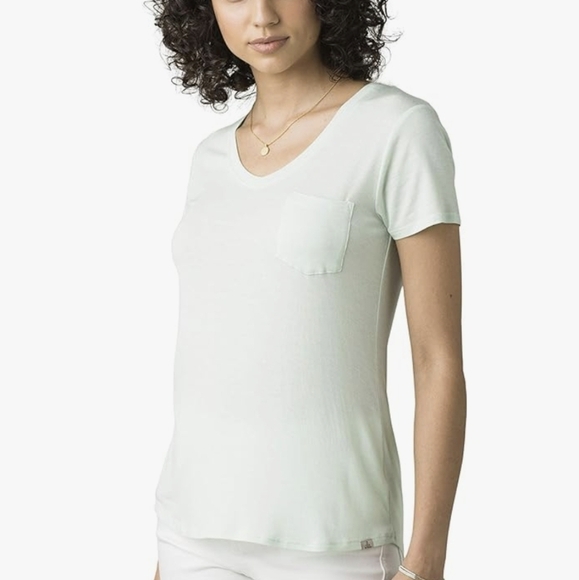 Prana slub jersey tee v neck soft fabric light green color XL - Picture 1 of 7
